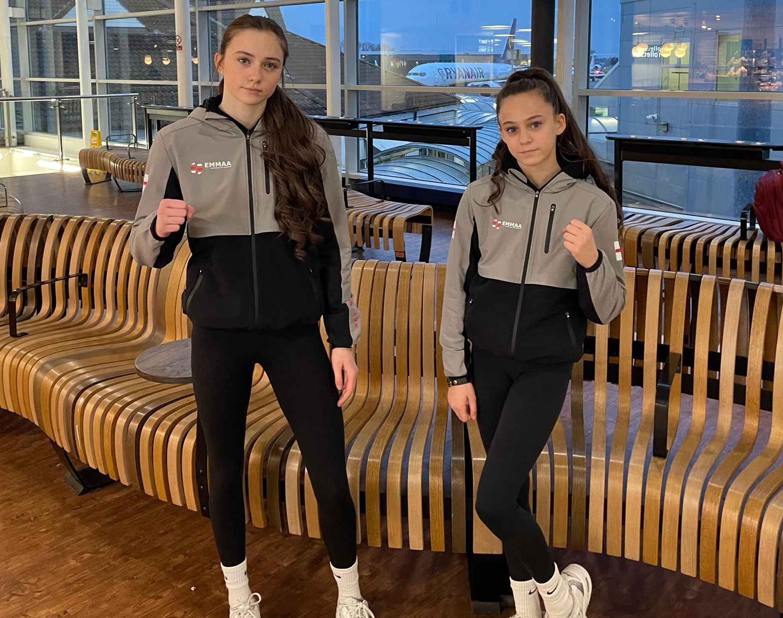 Bella and Lilah Adams - Airport